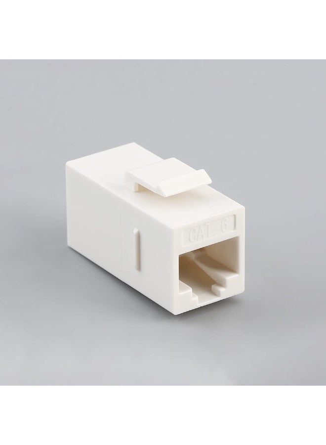 Peachjoy RJ45 CAT6 Keystone Coupler, 20 Pack Female to Female Plug-In Coupler, UTP CAT6 Keystone In-Line Coupler, White - Image 2